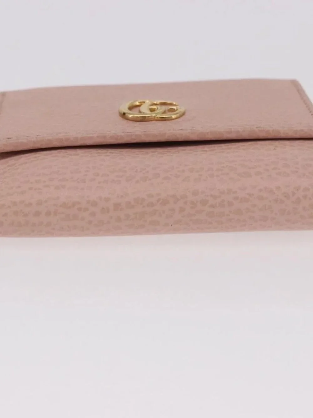 GUCCI GG Marmont Wallet Leather Pink Gold 524672 Auth 186349M